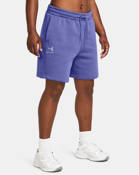 Women's UA Icon Fleece Boyfriend Shorts in Purple image number 0